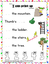 Print the sight word up